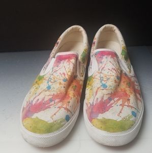 Splatter art rainbow colorful bucket feet …